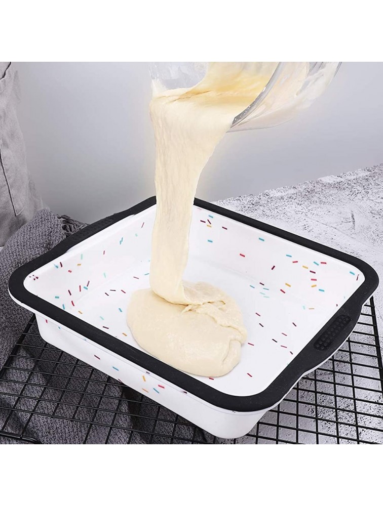 Silicone Square Cake Pan 8 x 8 inch with reinforced Stainless Steel frame inside Non-Stick Square Baking Mold for Homemade Brownie Bread Pie and Lasagana BPA FREE Dishwasher Safe Aichoof - BJG0EMVXQ
