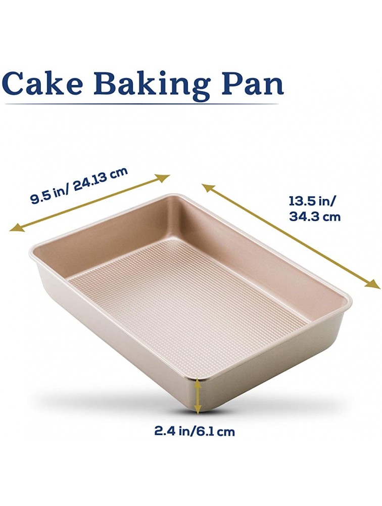 Textured Nonstick Steel 9x13 inch Cake and Brownie Pan by Ultra Cuisine – Durable Oven-Safe Warp-Resistant Easy Clean for Cooking Roasting & Baking - BY4ETZSRJ