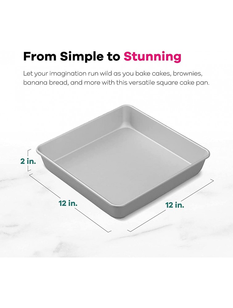 Wilton Performance Pans Aluminum Square Brownie and Cake Pan 12 x 12 inches - B6XKWXBK6