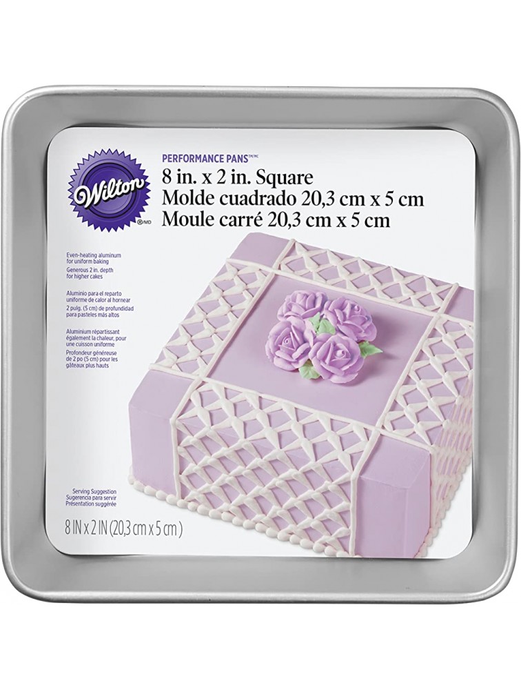 Wilton Performance Pans Aluminum Square Cake and Brownie Pan 8-Inch - B41Q4V0R2
