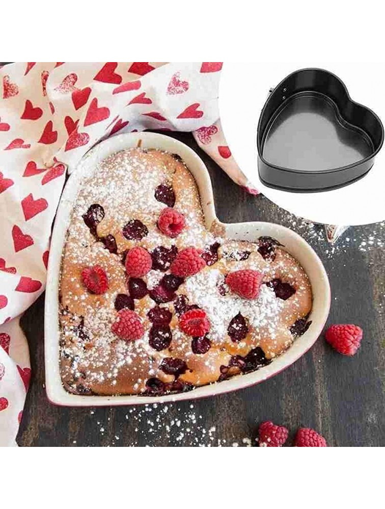 3Pcs Springform Pan Set Heart Round Rectangle Cake Pans Nonstick Carbon Steel Baking Cake Mold Detachable Cheesecake Pan with LockBlack - BA60T1SZ8