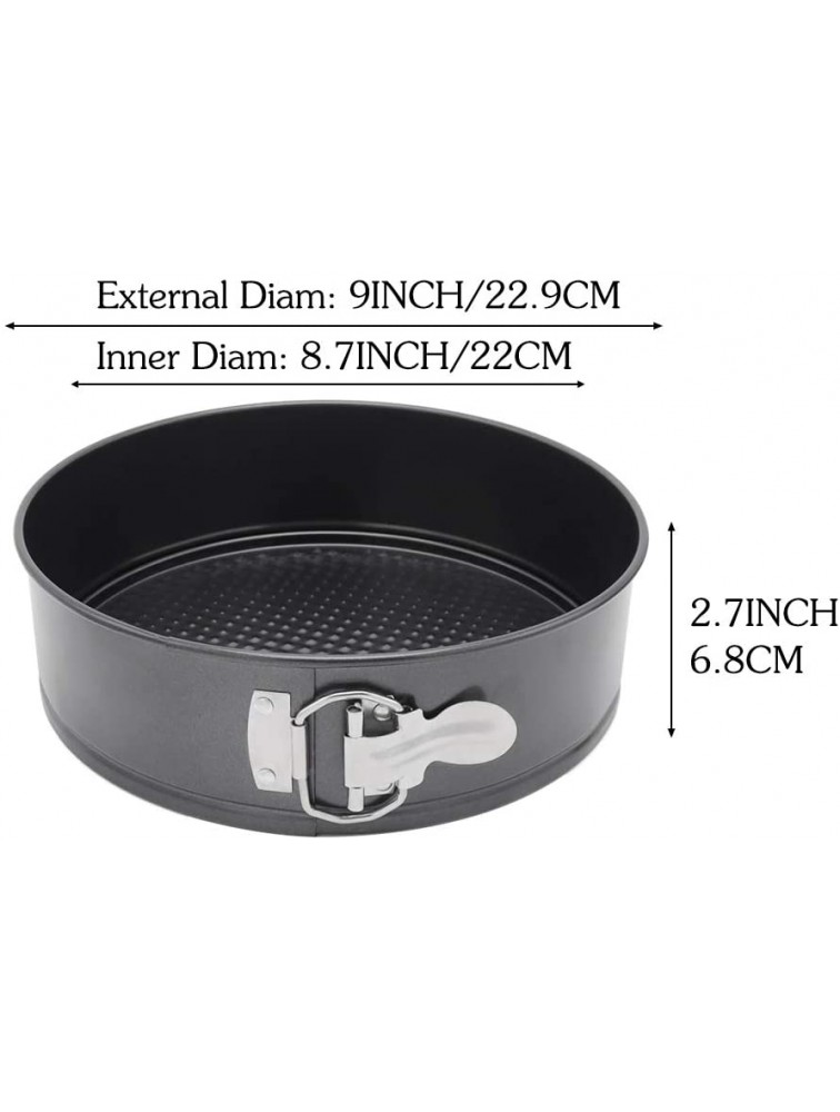 9 Inch Springform Pan Non Stick Cheesecake Pan Round Cake Pan Springform Cake Tin with Removable Bottom and Quick-Release Latch - BW2P895XC
