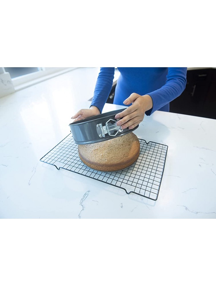 Confection Stand Non-Stick Springform Pan Durable Clasp Expandable Sides Perfect for Cakes Quiches Cheesecake and More Gray - B1SDDCQ31