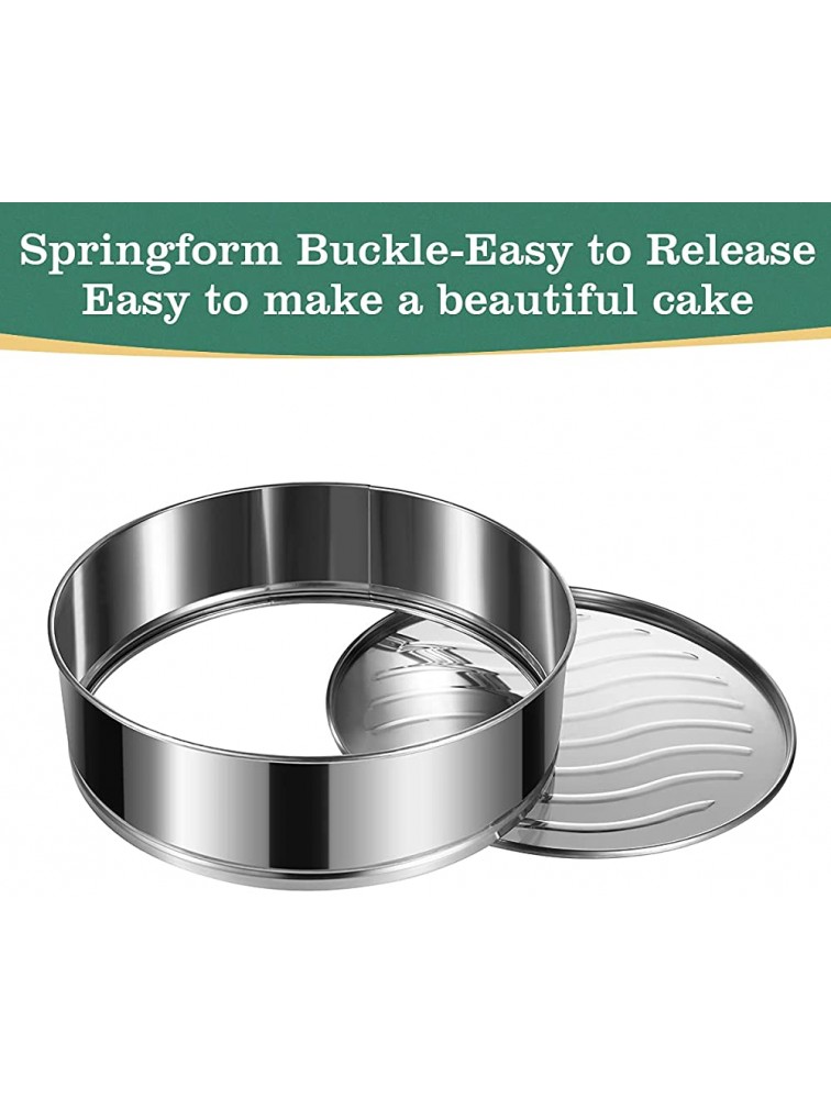 E-Gtong Springform Pan Stainless Steel Springform Cake Pan Leakproof & Nonstick Cheesecake Pan 4 7 9 Round cake Pan with 50 Pcs Paper Liners and 7 Pcs Piping Tips - B6FX7P9MM