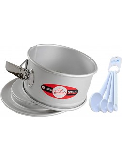 Fat Daddio's Springform Pan Anodized Aluminum 6x3 inch Bundle with Lumintrail Measuring Spoons - BHDDJOGMG