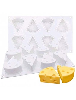 Queentres 8 Hole 3D Cheese Silicone Mold Cake Baking Tray Dessert Mousse Cake Mold - BT8MRFCYC