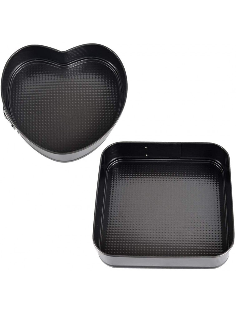 SIPLIV Springform Cake Pan Kit Heart- 8 in Round- 9 in Square- 10 in Bottom Food Grade Carbon Steel And Safety Coating Non-Stick Bakeware Cheesecake Pan 3 Type - B0XQDGRO8
