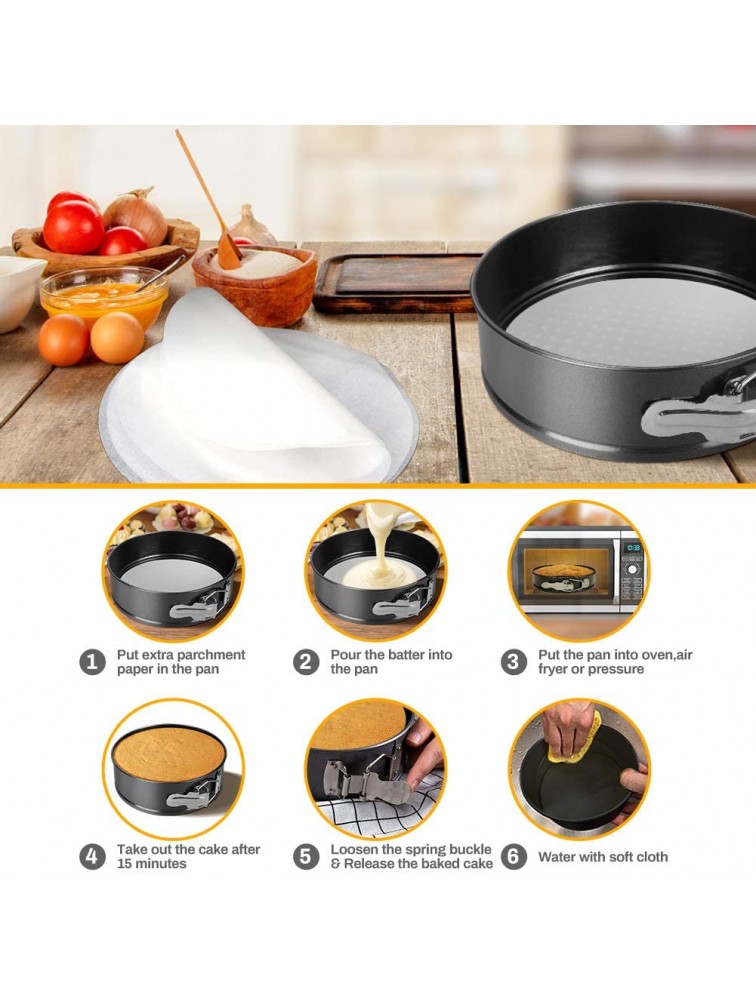 Springform Pan Set Number-one 3Pcs 4 7 9 Premium Round Carbon Steel Non-stick Bakeware Cheesecake Pan with Removable Bottom and Cake Baking Tools for Baker or Baking Enthusiast - BJ2ZEYTKW