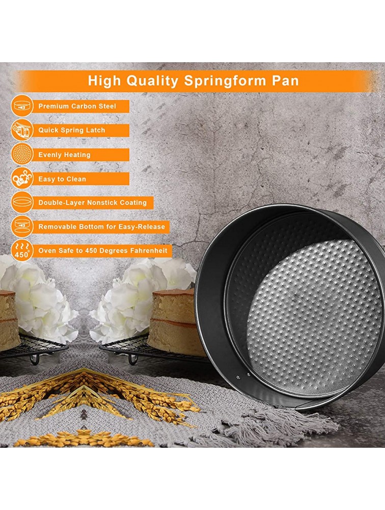 Springform Pan Set of 3 Nonstick Cheesecake Pan Leakproof Cake Pan Set Includes 3 Pieces 7 9 11 Springform Pan with Removable Bottom and 60pcs Parchment Paper Liners by Molgree - BEW4W5UN6
