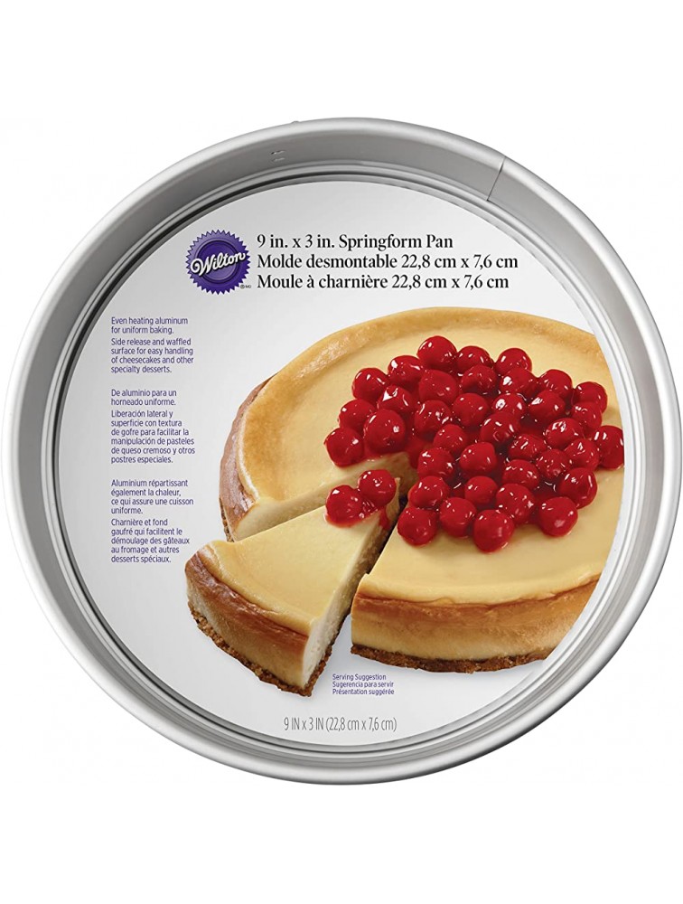 Wilton Springform Pan 9-Inch Round Aluminum Pan for Cheesecakes and Pizza - BU8952JCU