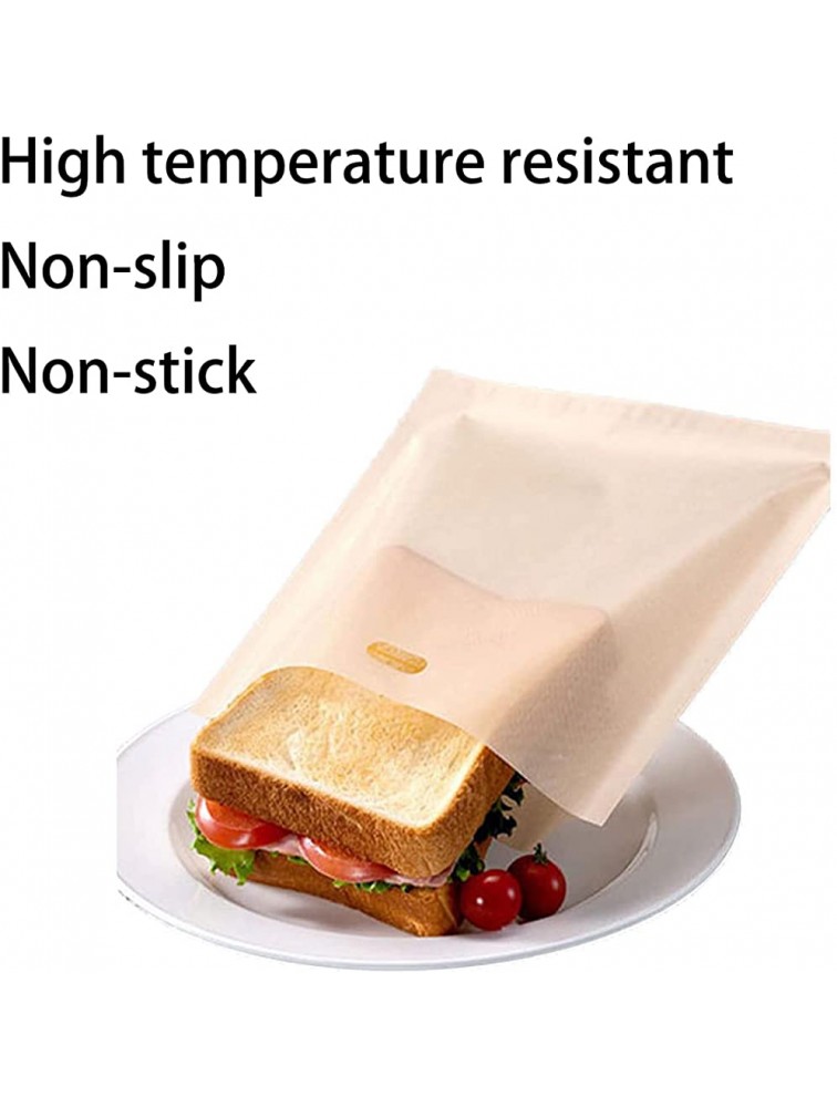 10 Pack Toaster Bags Reusable Non Stick and Heat Resistant Easy to Clean,Toaster Bags Perfect for Grilled Cheese Sandwich Toast Taco 6.3” x 7.1” - B5CQJW7QW