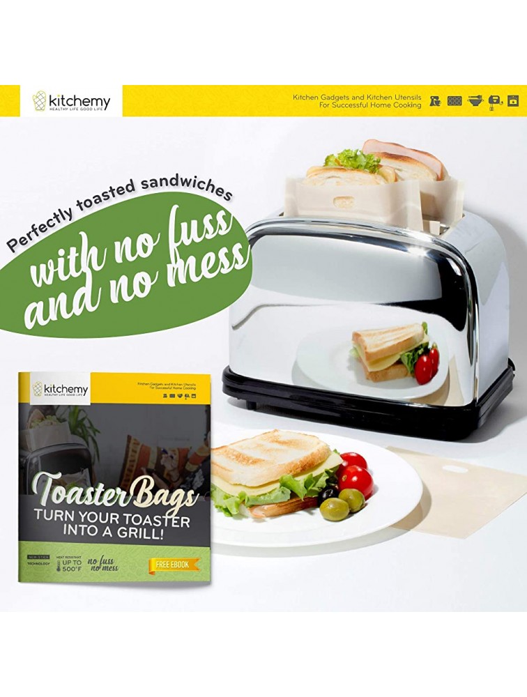 12 Toaster Bags Reusable for Grilled Cheese Sandwiches | Safest On The Market Non Stick Toast Bag - BEZHYGRM9