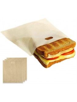 3 Pack Toaster Bags Reusable Nonstick Toast Bags for Heat Resistant Perfect for Grilled Cheese Sandwiches Chicken Pizza Pastries Panini - B7Q16X74Y