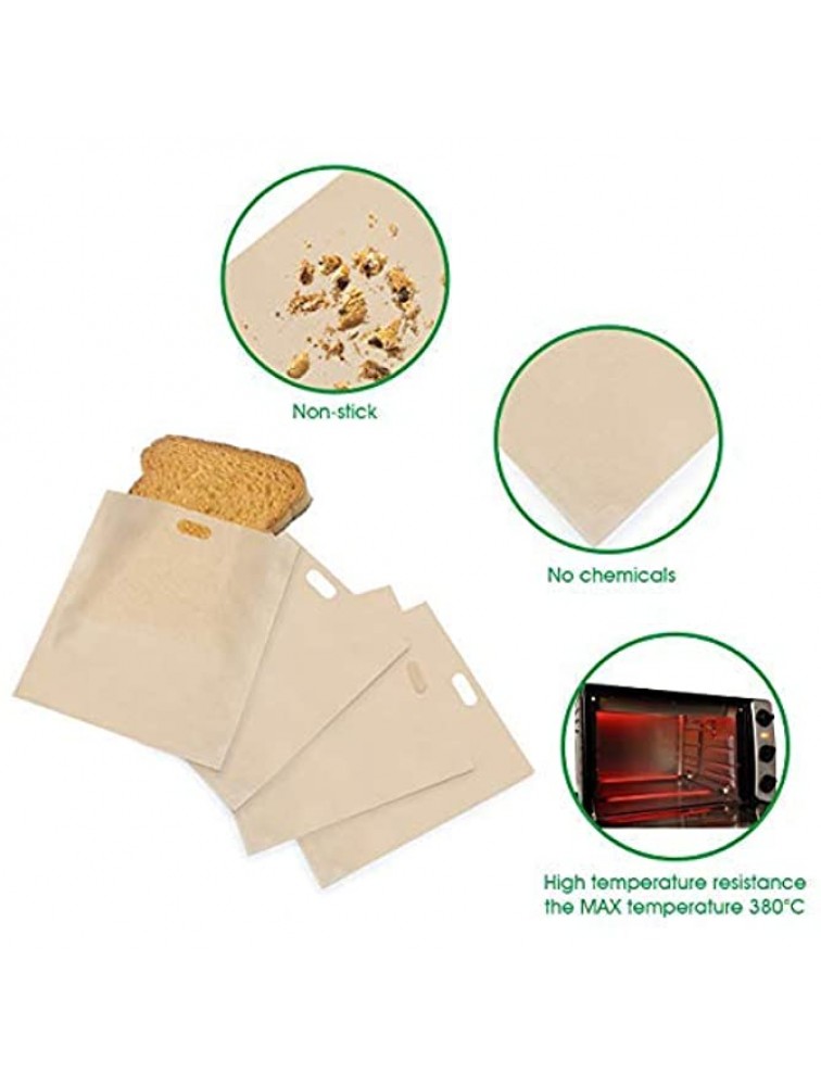 Ahier Toaster Bags 12 Pack Reusable Nonstick Toast Bags for Heat Resistant 3 Sizes Sandwich Toaster Bags Oven Bags for Toast Cheese Sandwiches Pizza 5.9x6.7”+ 6.3x 6.5”+ 6.7x7.48” - BPJ37JWVE