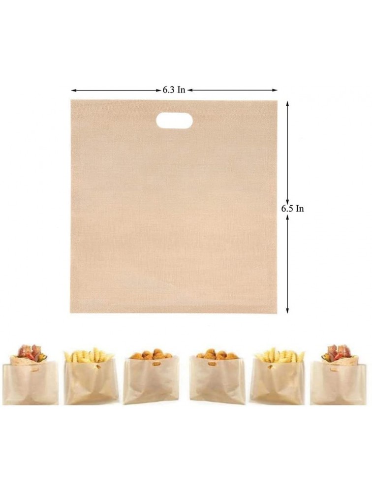 BoKiloh Non Stick Toaster Bags 6.7''x7.5'' 4PCS Easy to Clean Perfect For Sandwiches Hot Dogs Chicken Fish Vegetables Panini & Garlic Toast Suit for Microwave Grill Toaster Reuse 100 Times - B9TJ635JN