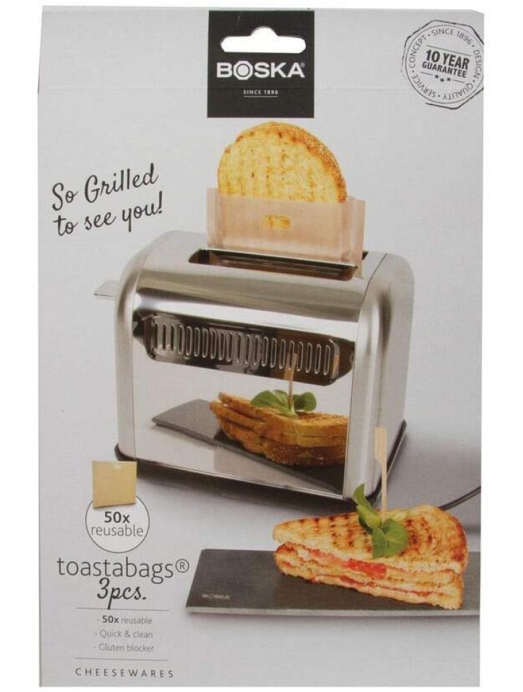 Boska Holland Reusable Non-stick Toastabags Set of 3 Toaster Bags For Grilled Cheese - B6LO9HODX