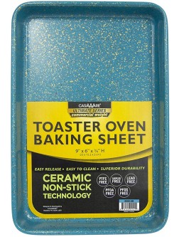 casaWare 9 x 6 x 0.75-Inch Toaster Oven Ultimate Series Commercial Weight Ceramic Non-Stick Coating Baking Pan Blue Granite - BIHBUO8P1