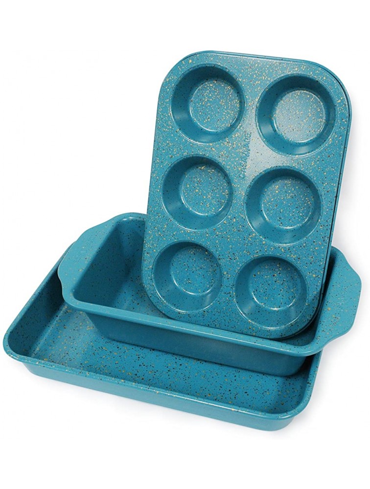 casaWare Toaster Oven 3-Piece Set Blue Granite - BLY4JR3VO