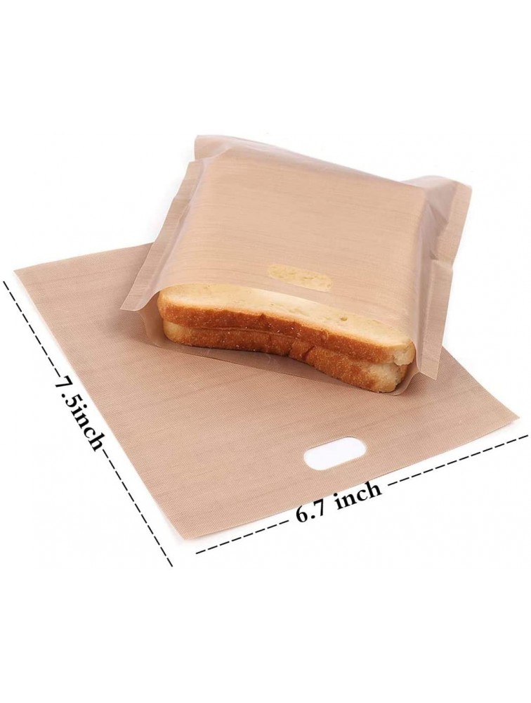 HSIULMY 6 Pack Toaster Bags Reusable 100% BPA Gluten Free of Premium Quality Teflon Toaster Bags for Grilled Cheese Sandwiches Chicken Pizza Pastries Panini - BJBQ7QI9Q