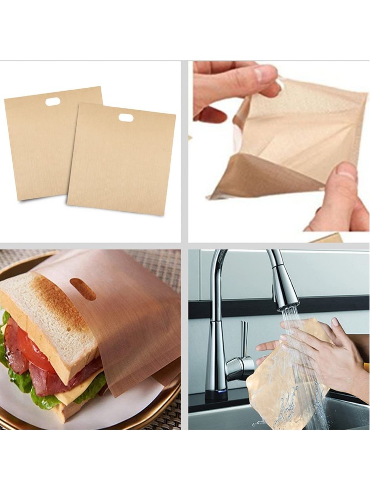 Non-Stick Toaster Bags Reusable 12 Packs Easy to Clean and Heat Resistant Toaster Oven Bags Perfect for Grilled Cheese Sandwiches（6.3 x 7 Inch） - BGF8260CS
