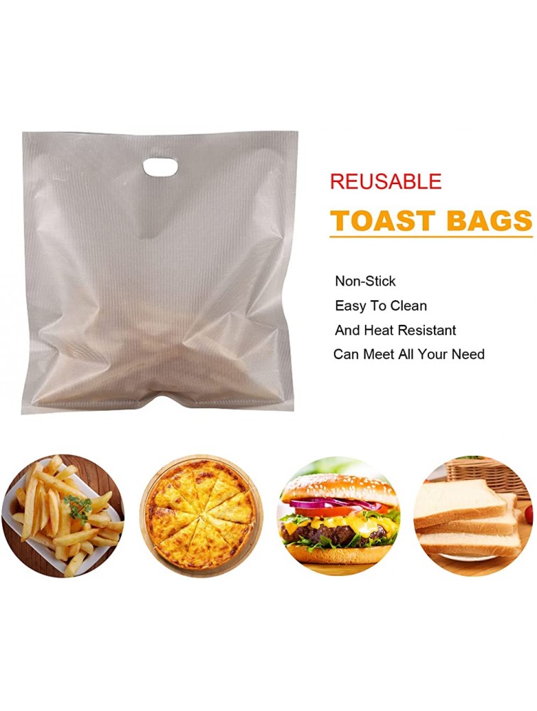 Non-Stick Toaster Bags Reusable 12 Packs Easy to Clean and Heat Resistant Toaster Oven Bags Perfect for Grilled Cheese Sandwiches（6.3 x 7 Inch） - BB7BP0EVI