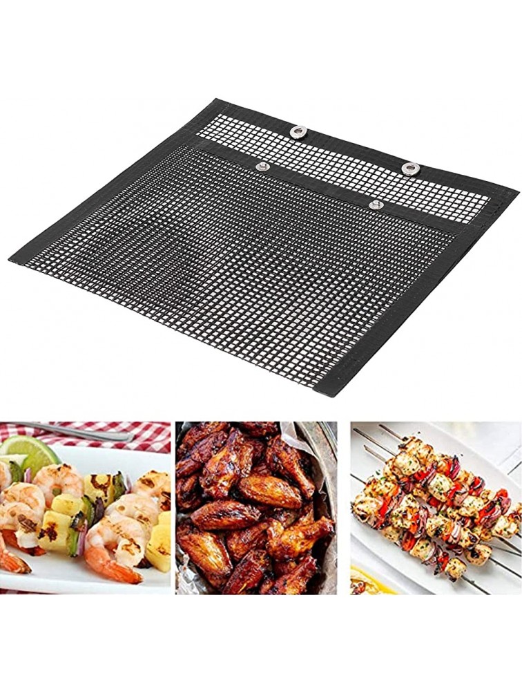 Omabeta Black Non-Stick High Temperature Resistant Grill Mesh Bag BBQ Baking Bag for Toaster Bread for Toaster Hot DogLarge - B9PIQ1DAX