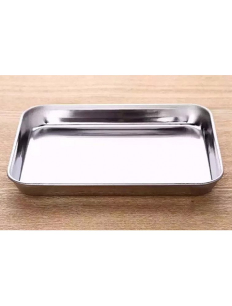 Rykey Stainless Steel Compact Toaster Oven Pan Tray Ovenware Professional Heavy Duty & Healthy Deep Edge Warp Resistant Nonstick Baking Pan 10.4''x8.1''x1'' Silvery - BTTAQIWFO