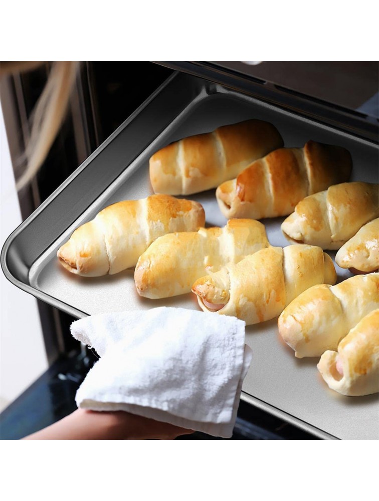 Stainless Steel Baking Sheet for Toaster Oven Baking Pan Size 12.5 x 9.8 x 1 inch Rust Free & Deep Edge Thick & Sturdy Easy Clean & Dishwasher Safe by KnmyLife - BF1TYVYGG