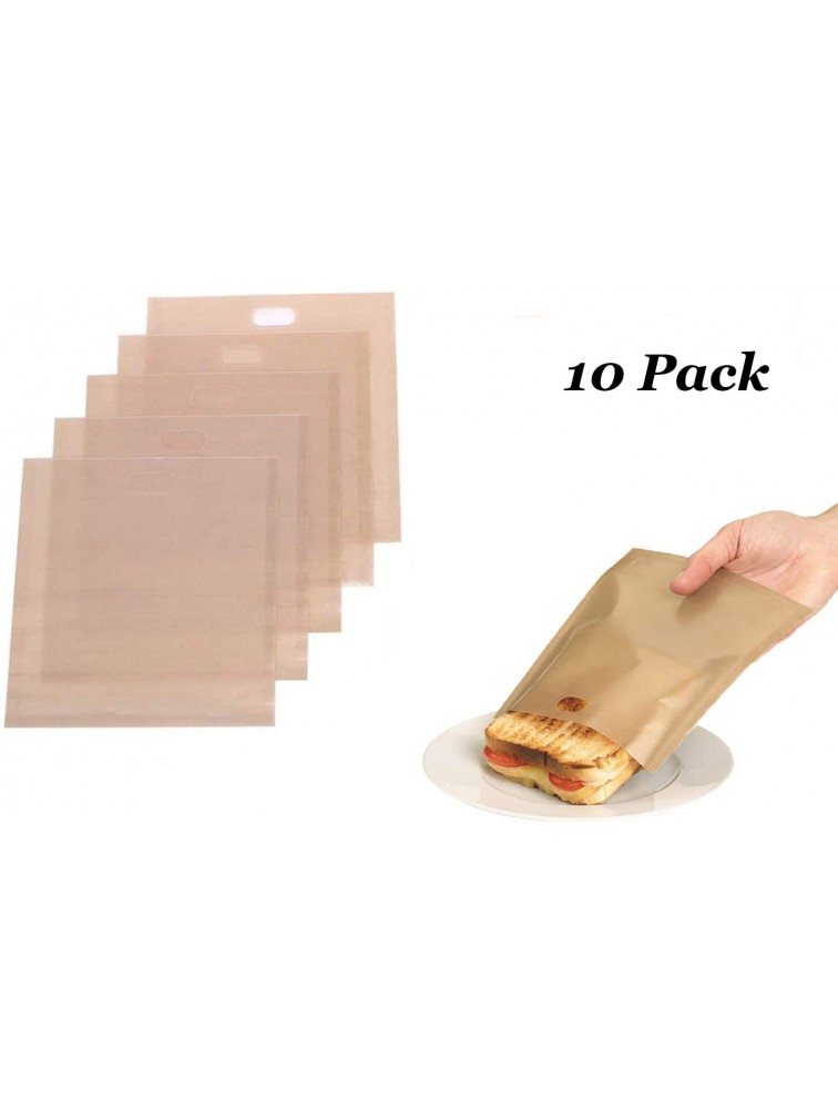 Stephanie Lane Non-Stick Reusable Toaster Bags Set of 10 Various Sizes Create Grilled Cheese Sandwiches in Toaster Microwave Oven or Grill Pizza Panini & Garlic Bread - BX9DGLLWR