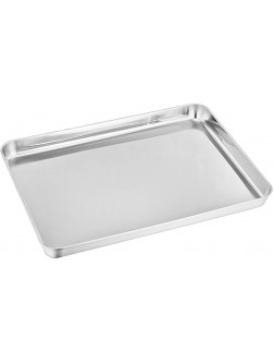 TeamFar Toaster Oven Pan Stainless Steel Toaster Oven Tray Ovenware 12.5’’x10’’x1’’ Non Toxic & Healthy Rust Free & Mirror Finish Easy Clean & Dishwasher Safe - BF3NBQJ74