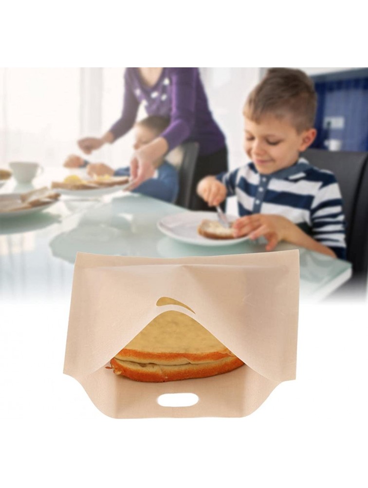 Toaster Bag Microwave Heating Bag Coated Fiberglass Sandwich Bags Reusable Non Stick Coated Fiberglass Microwave Heating Pastry Toaster Bread Sandwich Bags6.3×7.1in - B8GRQ4UPI