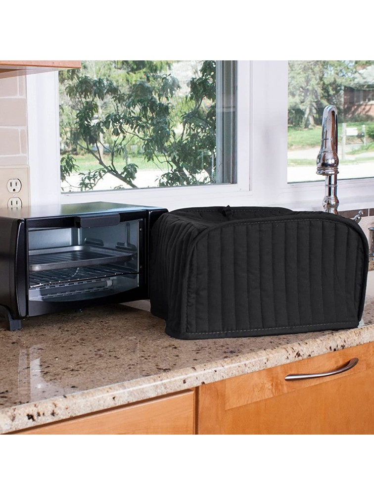 Unknown1 Solid Black Toaster Oven Broiler Cover Cotton - BXVSHHODX