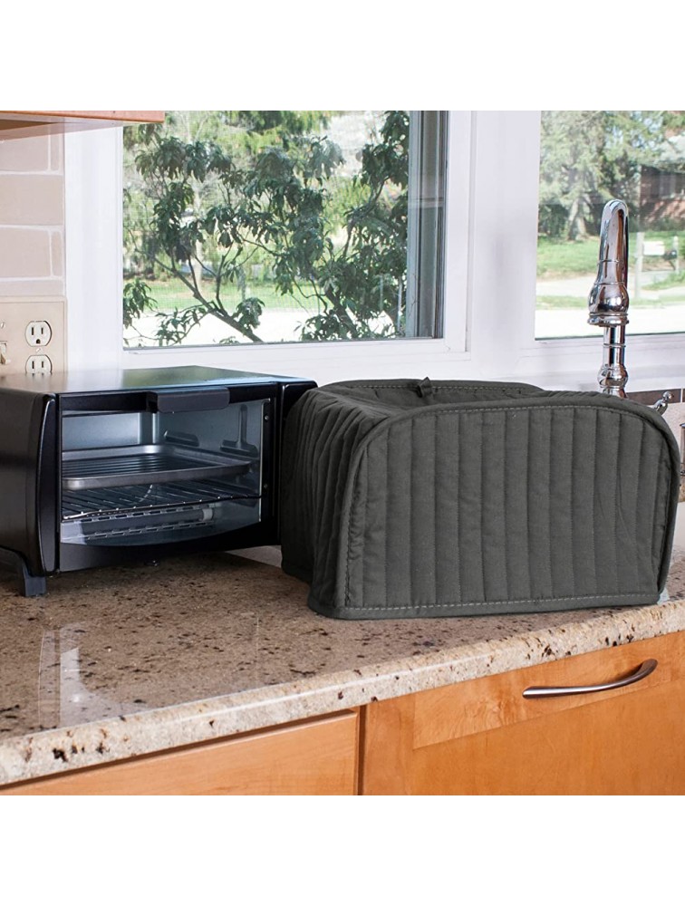 Unknown1 Solid Graphite Toaster Oven Broiler Cover Grey Cotton - BADRE847I