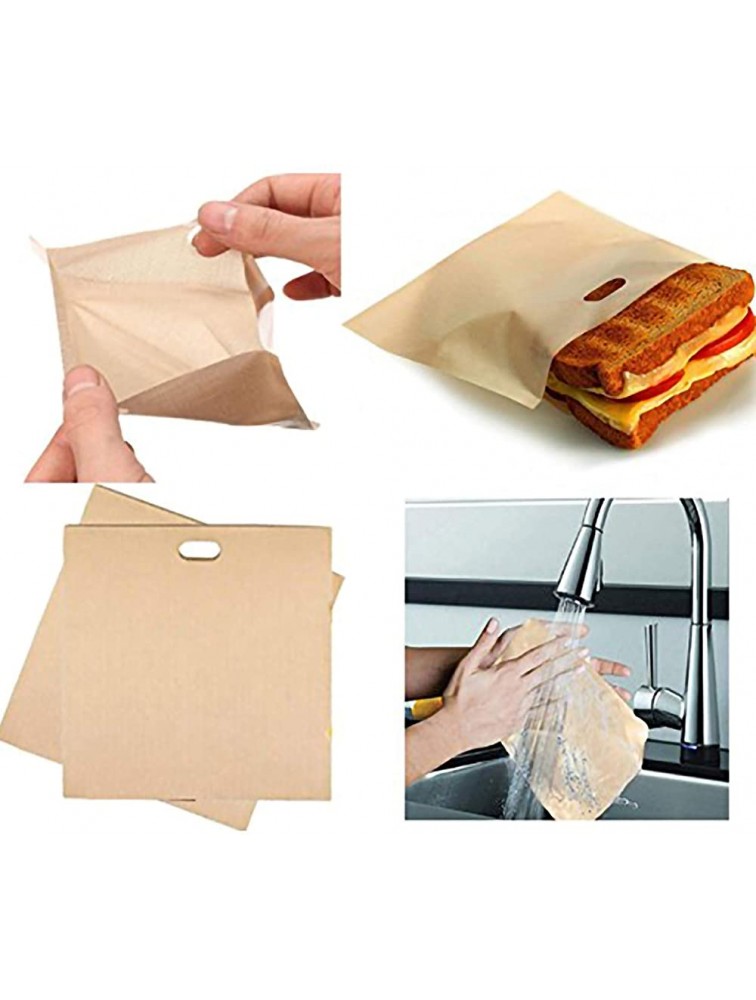 XAN 12pcs Toaster Bags 3 Sizes Non-Stick Easy-to-Clean Reusable Toaster Bags for Bread Chicken Sandwiches - B39AM6GBW