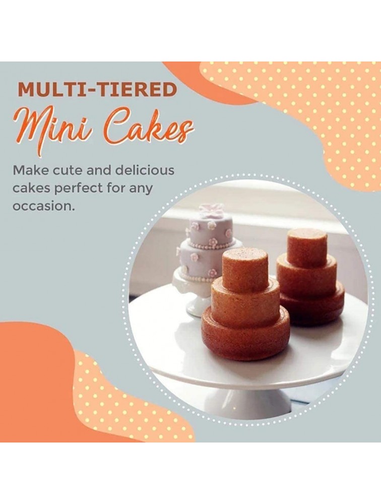 2022 Mini Multi-Tier Cake Mold,Mini 3 Tier Cake Mold,Aluminum Alloy Nonstick Round Cake Pans,Round Cake Pans,Mini Three-Tiered Cake Pan Mold Muffin Decorating Mould Tools,Easy to Demold - BI79XBGMZ