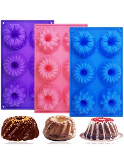 3 PCS Silicone Cake Moulds FineGood Doughnut Maker Silicone Baking Tray Cupcake Muffin Molds Mini Cake Pan - BV8FYKH7Z