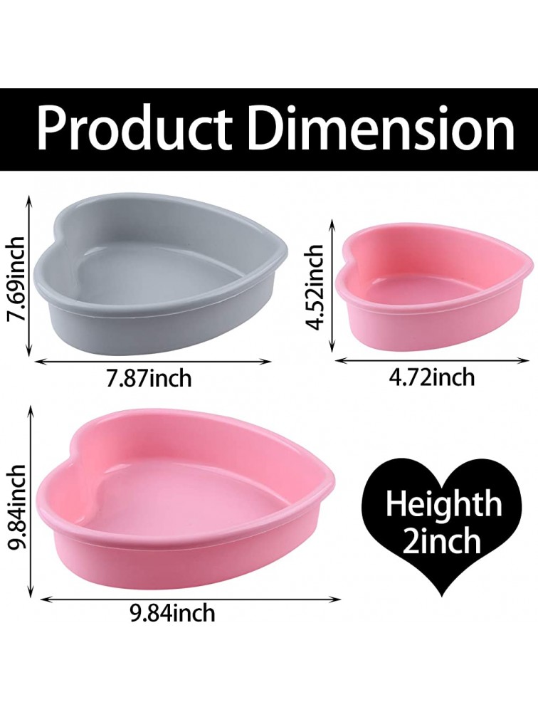 3 Pieces Heart Shaped Baking Pans，Heart Layered Cake Silicone Molds Cake Pans for Baking Non-Stick Heart Cake Pan Set for Layer Cake Cheese Cake and Rainbow Cake Sold by Rhoxshy - BGLIDTTY9
