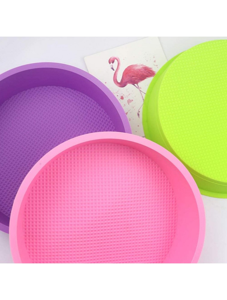 3Pcs Silicone Cake Molds 10 Inch Round Cake Tins Non Stick Baking Molds Bakeware Tray for Chocolate Cookies Breads Pie Pizza Pan - BUE2KD2YA