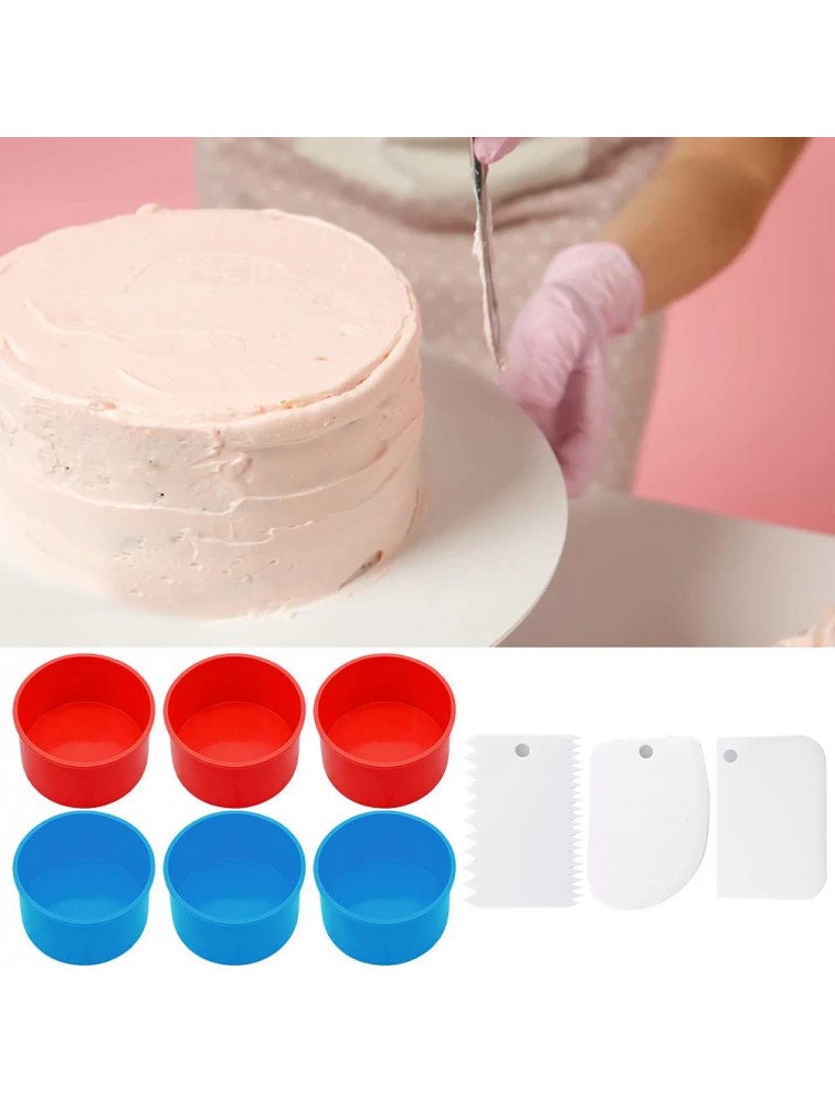 6 Pcs Mini Round Cake Mold,YuCool 4 Inch Non-Stick Baking Pan for Making Cupcake Mousse Dessert Muffin - BIIEWXCTB
