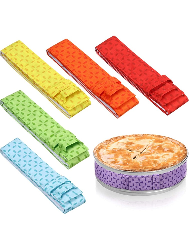 6 Pieces Baking Strips Colorful Bake Even Strip Cake Pan Strips Absorbent Thick Cotton Cake Strips Baking Tray Protection Strap Baking Warp for Clean Edges Baking - BTEYNIB16