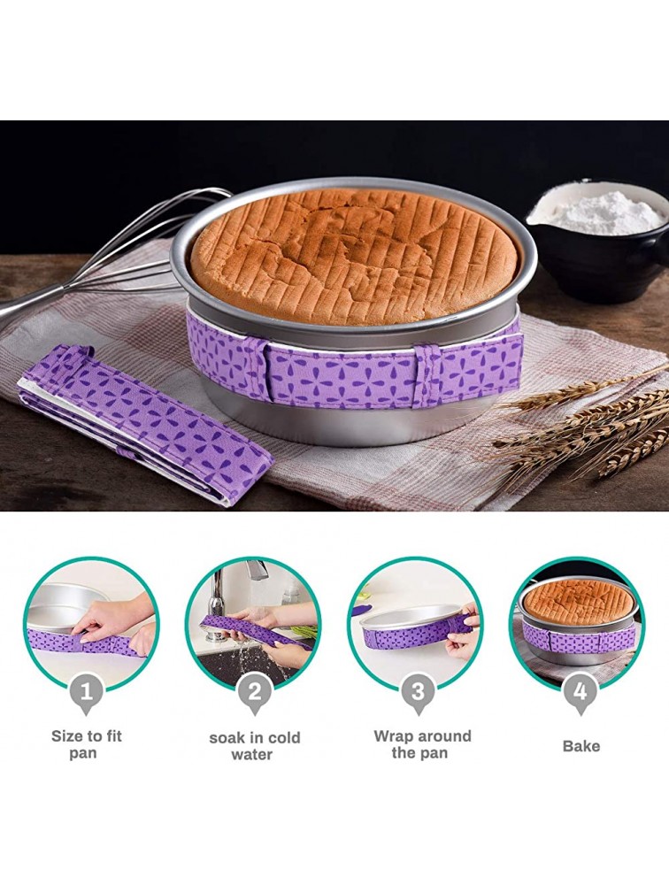 Bake Even Cake Strips Global-store 4-Piece Cake Pan Dampen Strips Cake Pan Strips Super Absorbent Thick Cotton Keeps Cakes More Level & Prevents Crowning with Cleaner Edges - BY3OFQ73Z