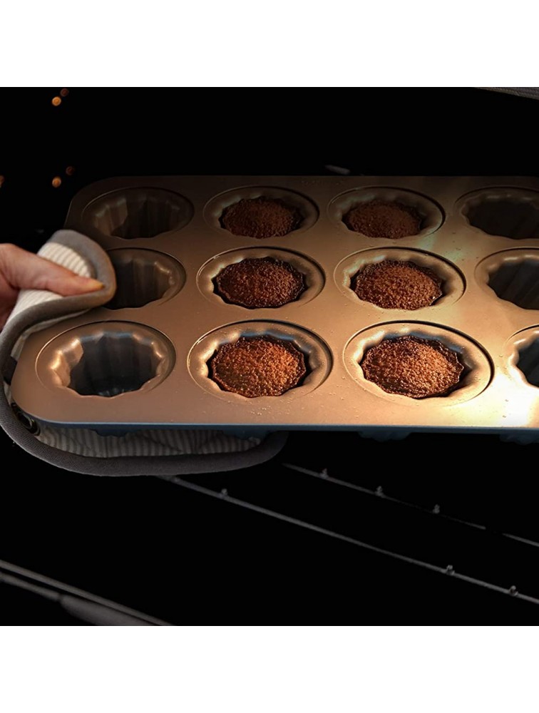 Canele Molds French Cake Pan Nonstick 12-Cavity Cannele Mold Muffin Baking Pans for Oven - BR4T7TWS6