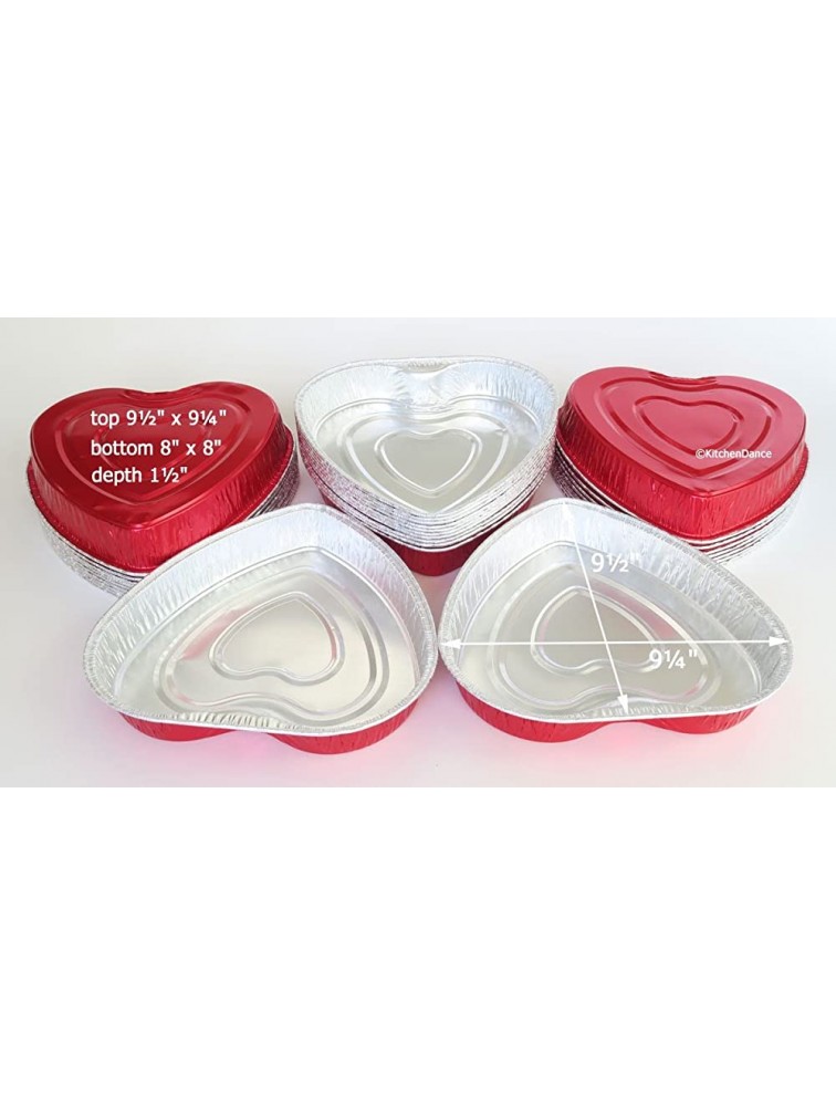 Disposable Aluminum Heart Shaped Baking Cake Pan with Clear Plastic Lid #339P 10 - BA3MW1EHC