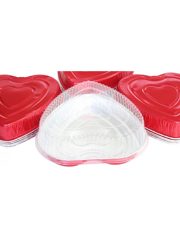 Disposable Aluminum Heart Shaped Baking Cake Pan with Clear Plastic Lid #339P 10 - BA3MW1EHC