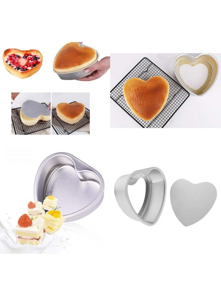 Flameer 6 7 8Inch Heart Shaped Removable Bottom Chocolate Cake Pan Tin Baking Mold Mould 6inch - BDHYPZUGZ