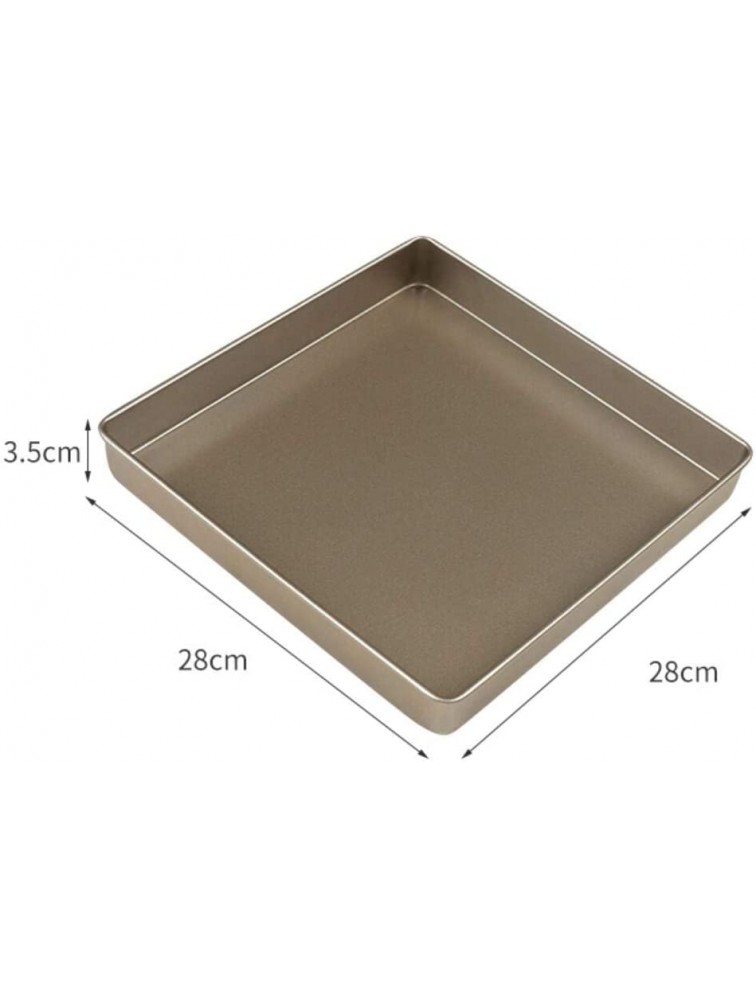 Flunyina 11 Inches Square Lasagna Pan Carbon Steel Baking Layer Sheet Cake Mold Roasting Tray for Roll Cake Pizza BBQ Toast Nougat Chocolate Champagne Gold - BZYHDFS5S