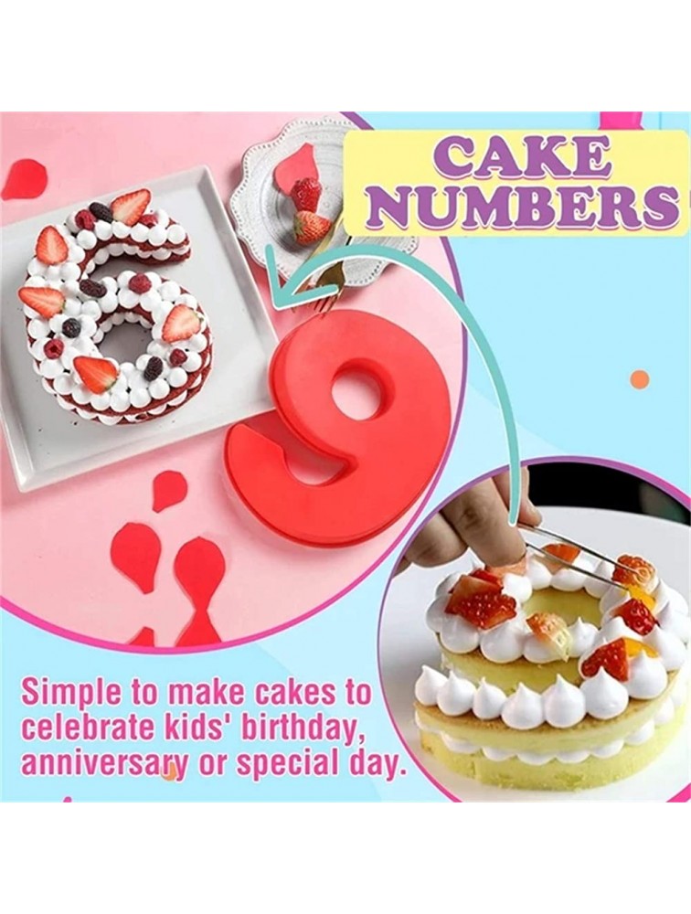HTDBKDBK 1Pc 3D Number Cake Mold Silicone Baking Pans for Birthday Anniversary Arabic Number 0-9 Fondant Chocolate Bread DIY Mould B One Size - BGZR8GYH4