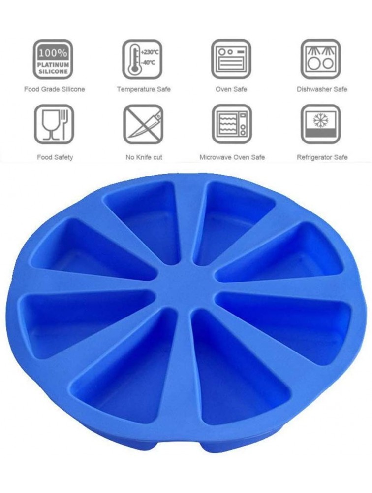 Mirenlife 8 Triangle Cavity Silicone Portion Cake Pan Scottish Scone & Cornbread Pan Slices Pastry Pan Pizza Slices Pan Blue - BVS451YT5