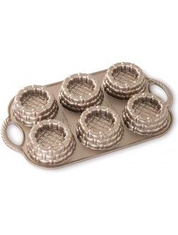 Nordic Ware 54349AMZ Shortcake Baskets Cast Aluminum Cakelet Six 1 2 Cup Toffee - BH0VTLFYM