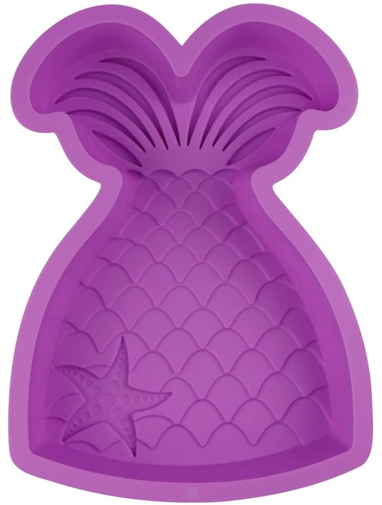 Palksky Mermaid Tail Silicone Cake Pan jumbo Mermaid Tail mold Large Mermaid Bread Baking Tray Cheesecake Muffin Cake Mold for baby shower Birthdays Parties Random Color - BS144IM1Z